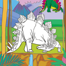 Стегозавр. Детская раскраска