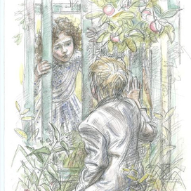 "Динка" ,Валентина Осеева. Иллюстрация