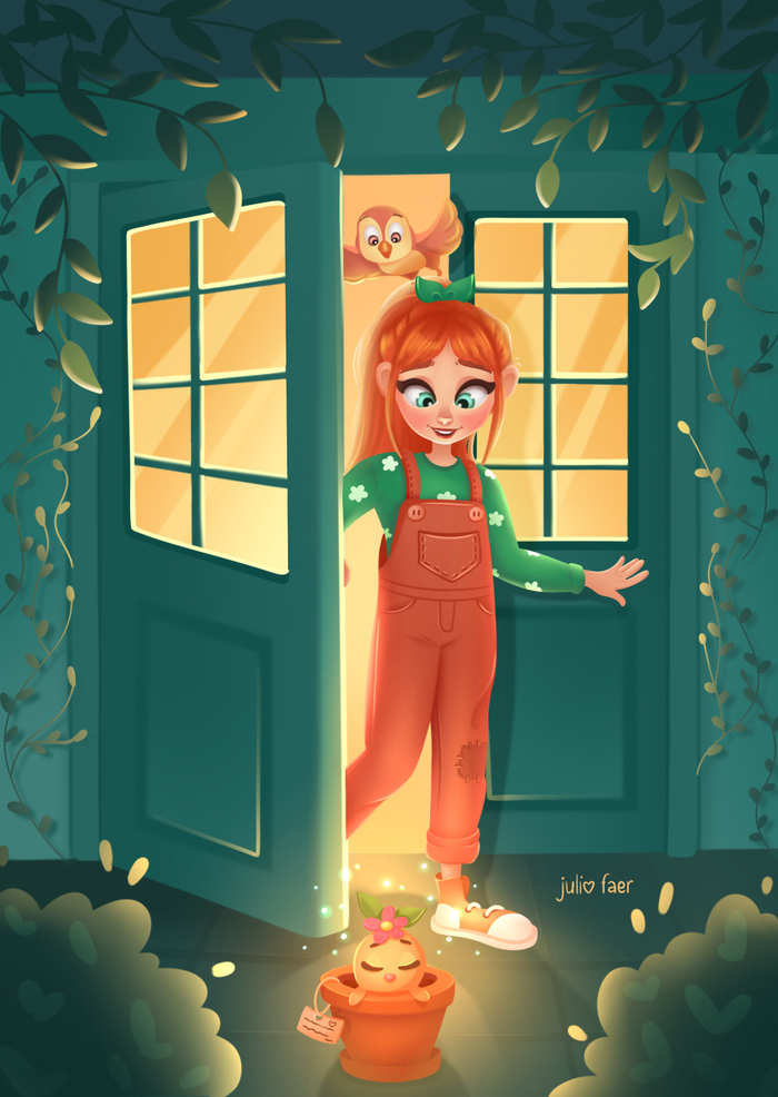 Вторая иллюстрация к истории про Софи и птичку помощницу