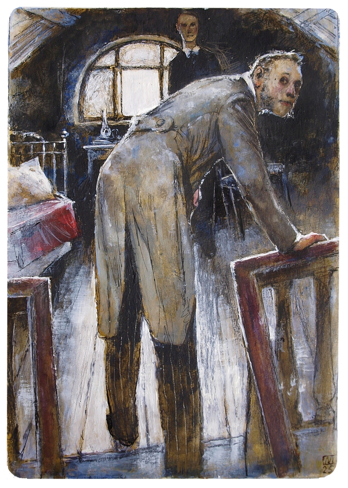 Ф. М. Достоевский "Подросток" иллюстрация к 7 главе                                                                                                                   