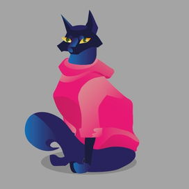 Кот в розовом свитере 
