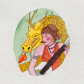 Girl and dragon 