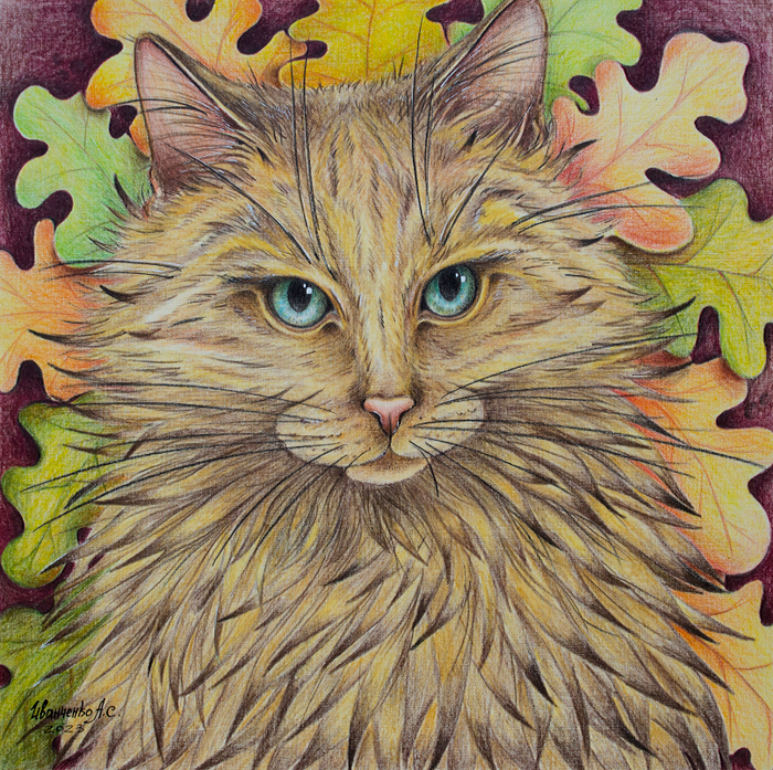 Иллюстрация карандашами Чарующий взгляд. Осень