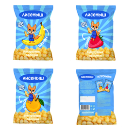 Создание упаковки кукурузных палочек с бренд персонажем 