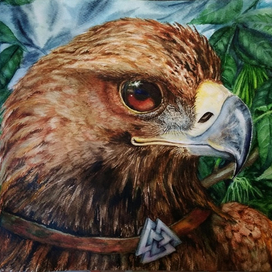 Мудрый орел, иллюстрация по мотивам скандинавских мифов