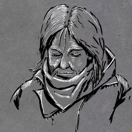 Портрет женщины на тонированной бумаге