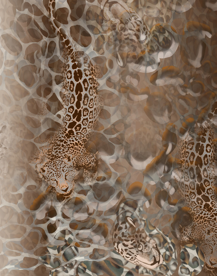 ягуар .эскиз принт к ткани