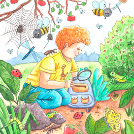 Малыш ищет жука