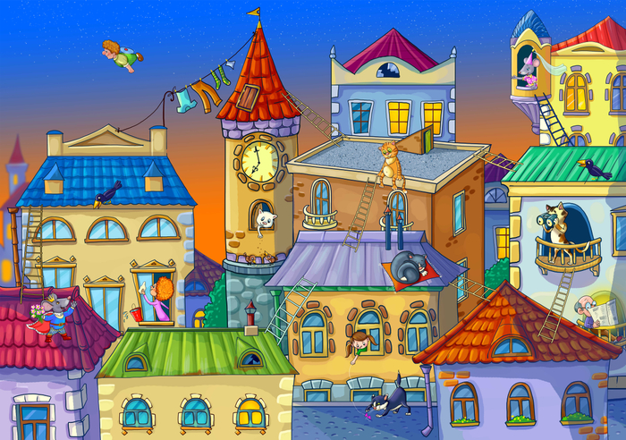 коты на крыше