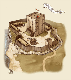 Замок, 10 век. Tour (каменный донжон)