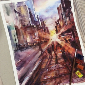 закатное солнце