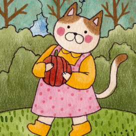 иллюстрации с кошечкой 