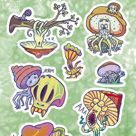 живые Грибы - стикеры