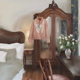 Комната в винтажном стиле. Книжна иллюстрация 