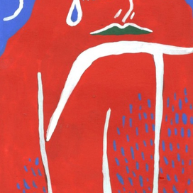 красная девушка в прямоугольнике