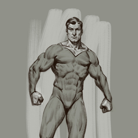 Супер-герой маскот компании. Эскиз.