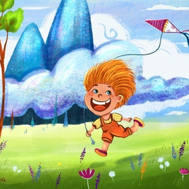 Веселый мальчик и кролик