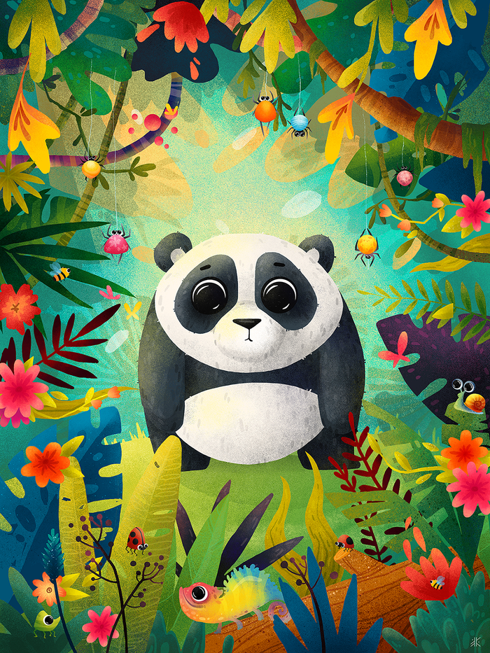 Панда в джунглях