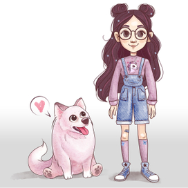 Девочка и щенок