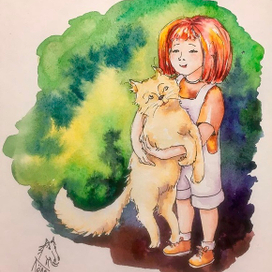 Девочка с котом