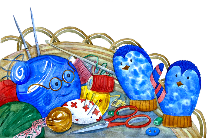 Иллюстрация к сказке "История синей варежки"