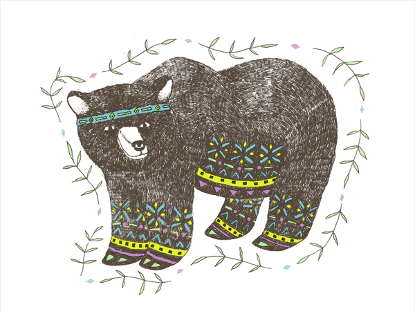 медведь хиппи.