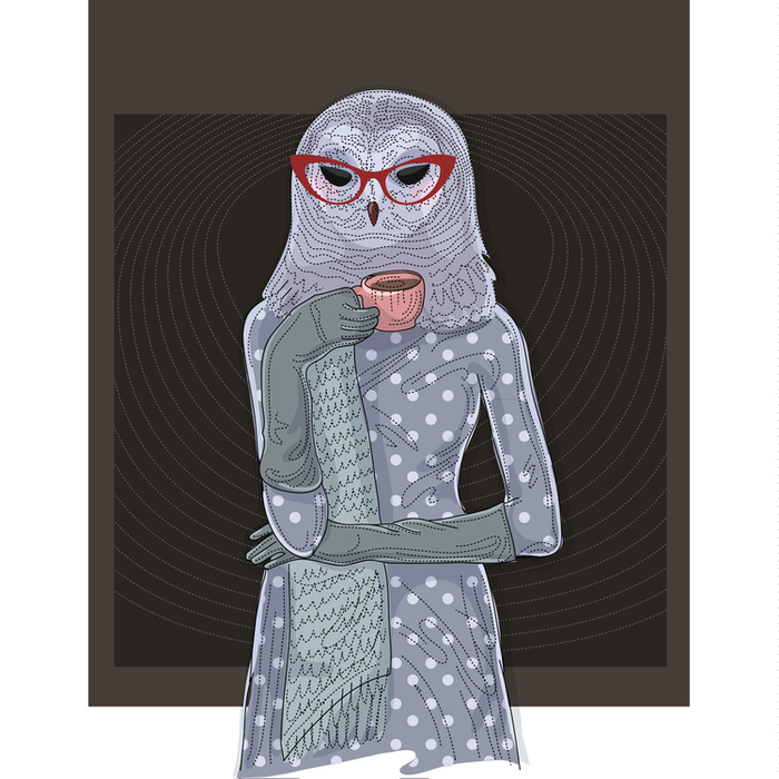 Сова и кофе