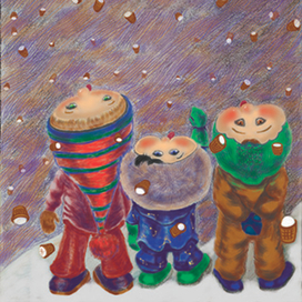 Дети и снежинки