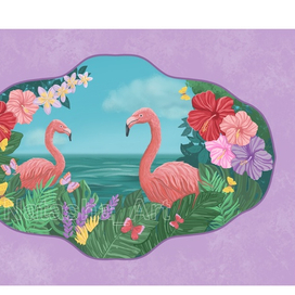 Море и фламинго