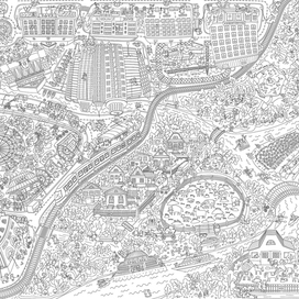  Раскраска формата А0 "Город/деревня"