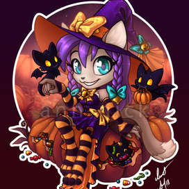 Ведьмочка (иллюстрация с анимацией)