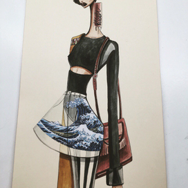 Традиционная модная иллюстрация 