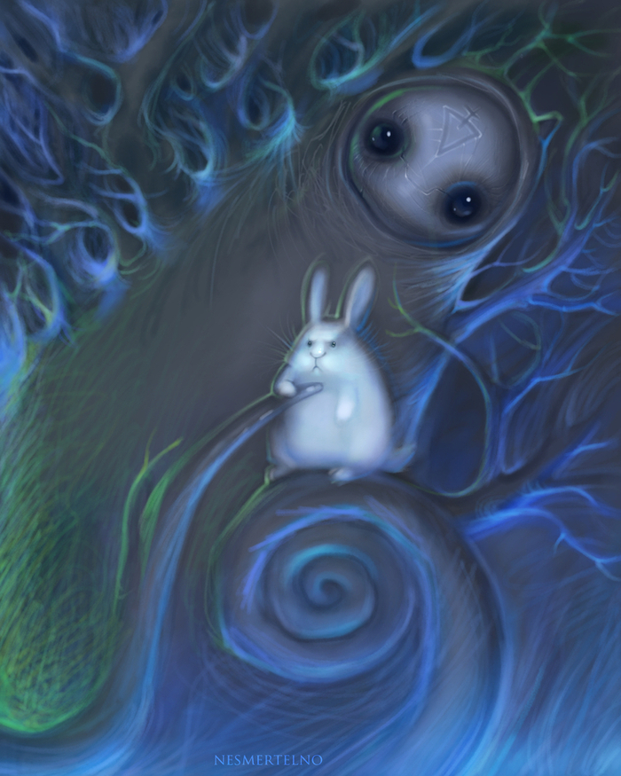 Охраняющий зайчат после заката