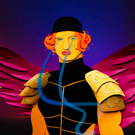 Персонаж для японского конкурса персонажей с цвет. волосами