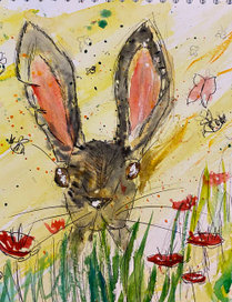 Заяц на маковом поле