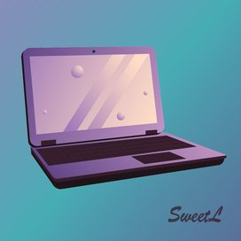 Purple laptop computer techology