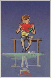 С арбузом...