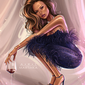 Девушка с бокалом