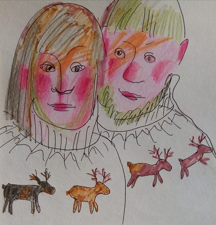 Свитер с оленями