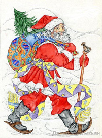 Дед Мороз на лыжах