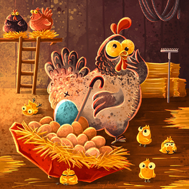 Курочка и любимый зонтик