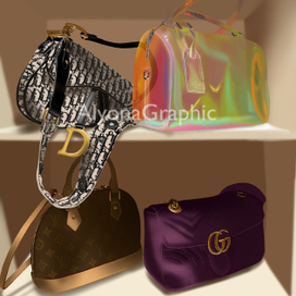 Моя fashion иллюстрация: коллекция брендовых сумок