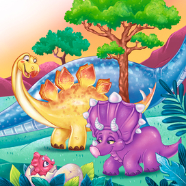 Разворот для энциклопедии про Динозавров. "Проф Пресс". 2021г.