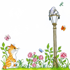 Кот и голуби