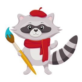 Енот-художник