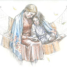 "Динка" Валентина Осеева. Иллюстрация