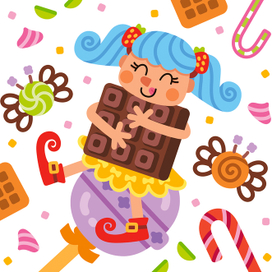 Сладкоежка фея. Персонаж для упаковки.