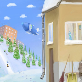 Зима. Длинная сторона коробки