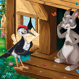 Иллюстрация к детской книге "Зайка-улыбайка" 🐰