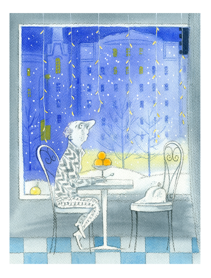 Татьяна Макарова "Снег отправляется в город" иллюстрация